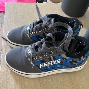 Gray and Blue Heelys